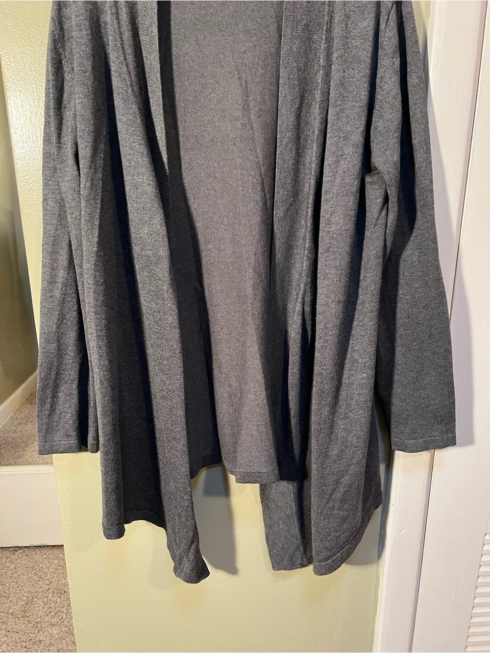 89th & Madison Women's Size XL Open Front Cardigan Sweater Dark Charcoal Gray